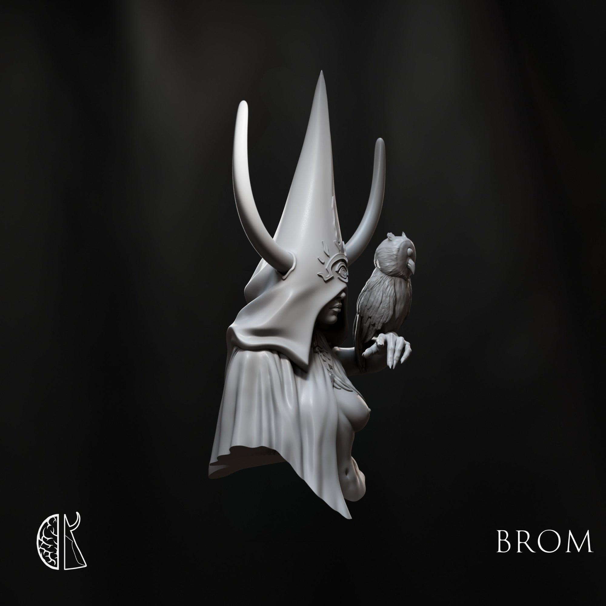 Brom: Witchhorn III Academic Bust