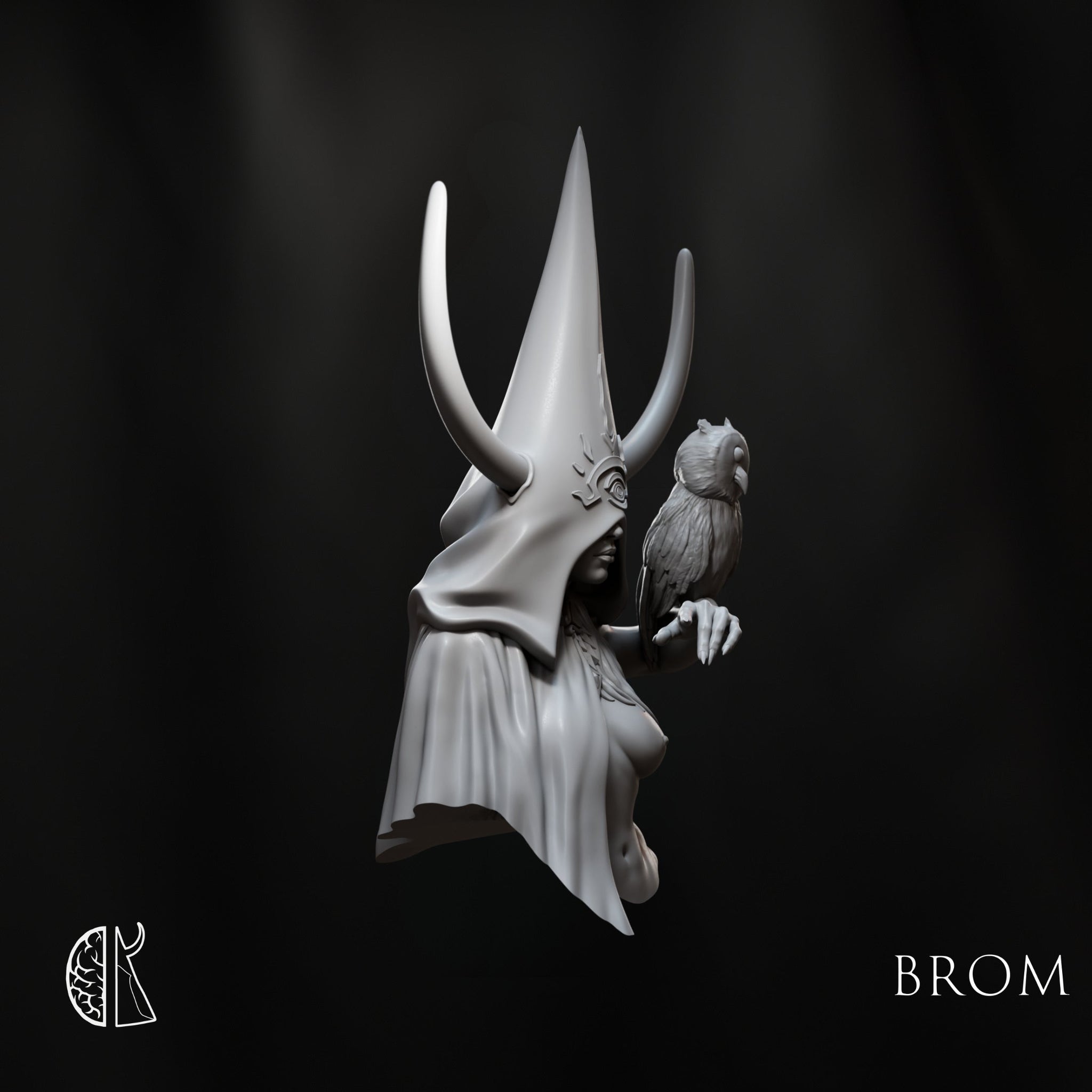 Brom: Witchhorn III Academic Bust