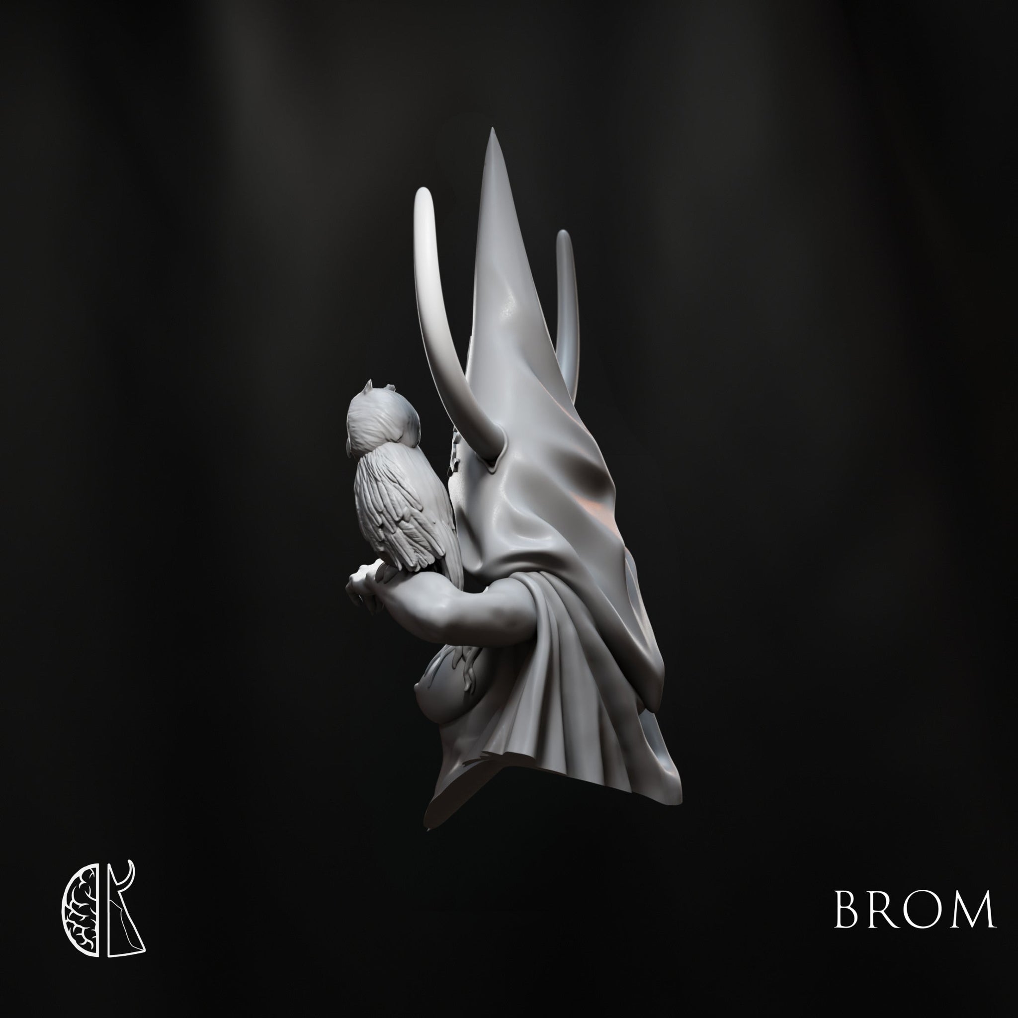 Brom: Witchhorn III Academic Bust
