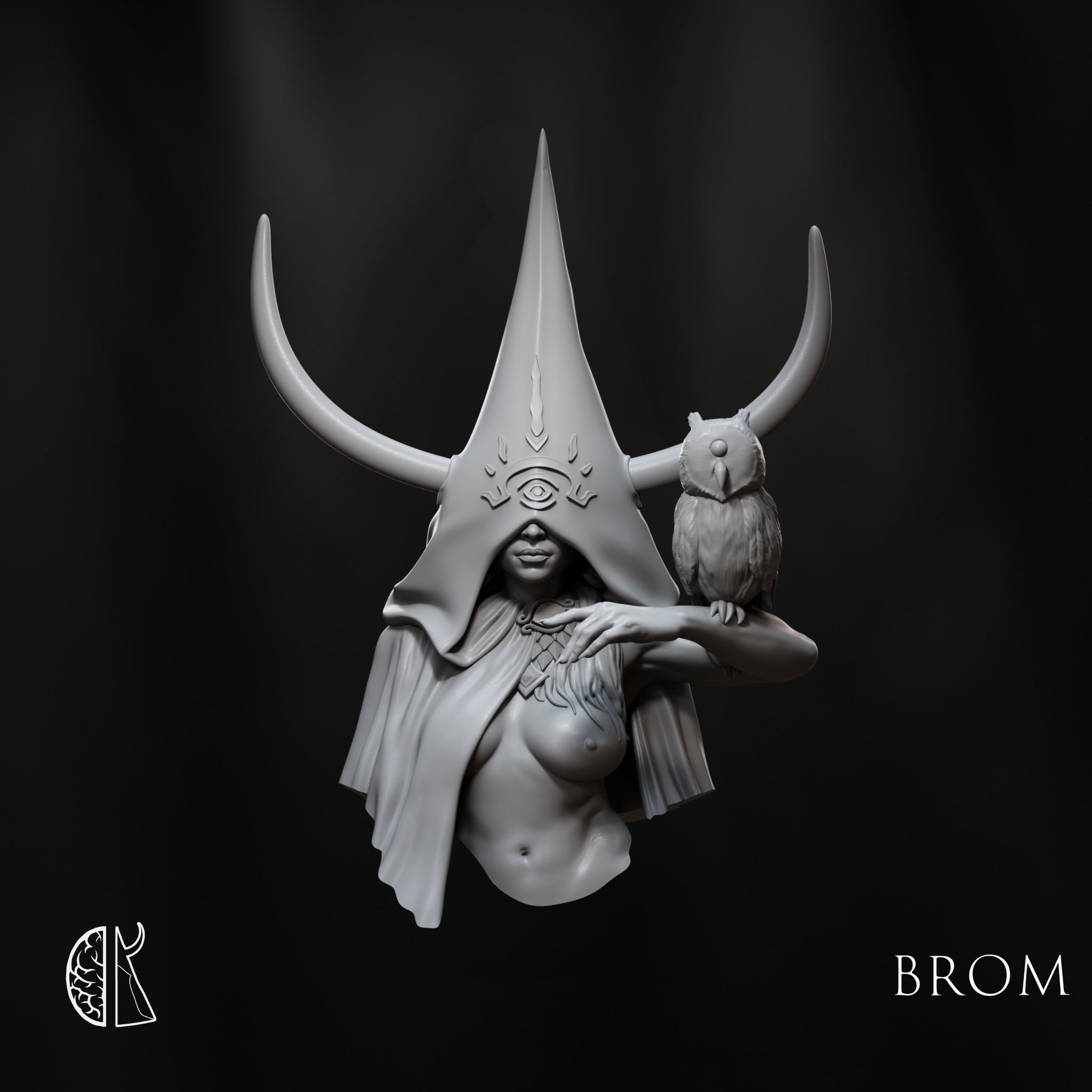 Brom: Witchhorn III Academic Bust